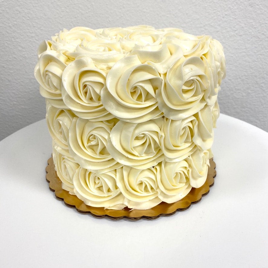 Ombre Rosettes Buttercream Cake Singapore - White Spatula