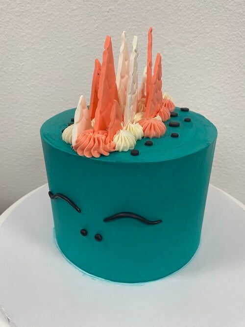 Two Tier Blue Dinosaur Cake | Dino Theme Cake | Two Tier Jurassic Cake –  Liliyum Patisserie & Cafe